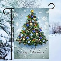 Christmas Tree Garden Flag, House Banner, Winter Happy New Year Decorative Flag For Party Yard Home Outdoor Decor, Christmas Decor Garden Flag, Home Decor, Outdoor Decor, Yard Decor Lightinthebox - thumbnail