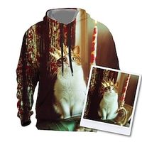 Skull Textured Men's Fashion 3D Print Hoodie Party Vacation Streetwear Hoodies Custom Print Black Long Sleeve Hooded Print Front Pocket Spring   Fall Designer Hoodie Sweatshirt Lightinthebox - thumbnail