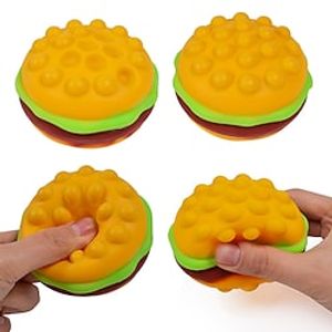 Burger Stress Ball 3D Squishy Hamburger Fidget Toys Silicone Decompression Silicone Squeeze Fidget Ball Fidget Sensory Toy 2022 miniinthebox