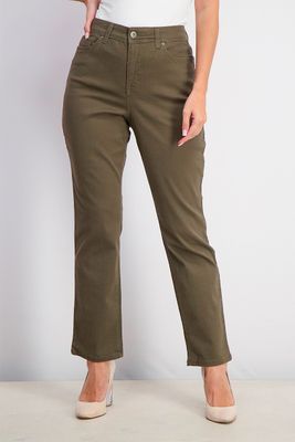 Womens Curvy-Fit Straight Leg Jeans  Deep Moss