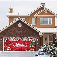 Christmas Outdoor Xmas Garage Door Cover Banner Atmosphere Tree Large Christmas Backdrop Decoration Door Cover Decoration for Christmas Holiday Outdoor Garage Door Home Wall Decorations miniinthebox - thumbnail
