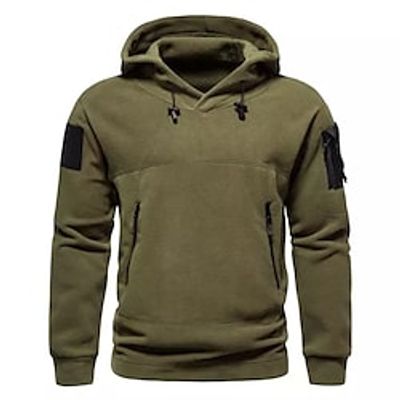 Men's Hoodie Black Army Green Gray Hooded Plain Lace up Zipper Holiday Going out Streetwear Cool Casual Winter Spring   Fall Clothing Apparel Hoodies Sweatshirts  Lightinthebox