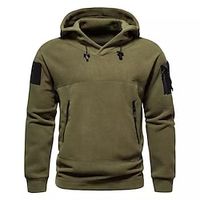 Men's Hoodie Black Army Green Gray Hooded Plain Lace up Zipper Holiday Going out Streetwear Cool Casual Winter Spring   Fall Clothing Apparel Hoodies Sweatshirts  Lightinthebox - thumbnail