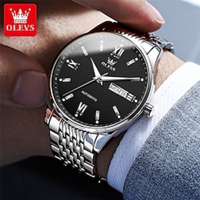 New Olevs Brand Men'S Watches Luminous Calendar Week Display Automatic Mechanical Watch Simple Business Double Calendar Waterproof Sports Men'S Wristwatch Lightinthebox