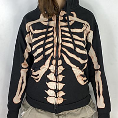 Women's Jacket Halloween Fall Winter Regular Coat Regular Fit Warm Breathable Casual Jacket Long Sleeve Skull Print Blue Wine Lightinthebox