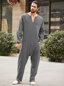 Men Fashion Long Sleeve Loose Harem Casual Jumpsuit