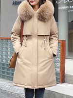 Women's Coat with Fur Hood Maxi Down Parka Puffer Jacket