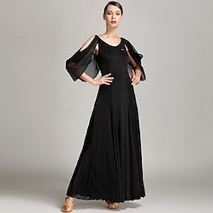 Ballroom Dance Dress Pure Color Women's Performance Theme Party Half Sleeve Milk Fiber Lightinthebox