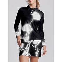 Women's Golf Polo Shirt Black Long Sleeve Sun Protection Top Floral Ladies Golf Attire Clothes Outfits Wear Apparel miniinthebox Women's Golf Polo Shirt Black Long Sleeve Sun Protection Top Floral Ladies Golf Attire Clothes Outfits Wear Apparel miniinthebox
