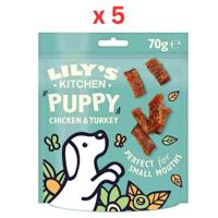 Lily'S Kitchen Chicken & Turkey Nibbles Puppy Treats - 70G (Pack Of 5)