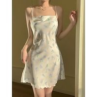 Women's Slip Lingerie Pajamas Nightshirt Dress Heart Cherry Fashion Comfort Home Daily Bed Ice Silk Breathable Sleeveless Summer Spring Green Cherry Tulip Lightinthebox - thumbnail