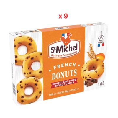 St Michel French Donuts Chocolate Chip Sponge Cakes 9X180G