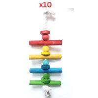 Pets Club Natural Wooden Bird Toy, Size H40xW12 Cm (Pack of 10)
