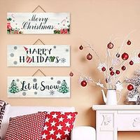 Christmas Wood Wall Sign, Wooden Plaque Sign Wall Decor Accessories, For Home Shop Cafe Room Decor Household Items miniinthebox - thumbnail