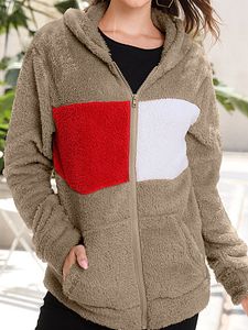 Reversible Plush Crew Neck Panel Jacket