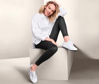 Womens Plain Leggings  Black - thumbnail