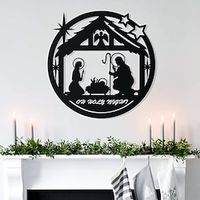 Christmas Wall Art Metal Wall Decor  Sign Plaque Bedroom Ornaments For Home Wedding Indoor Outdoor Christmas Gifts miniinthebox - thumbnail