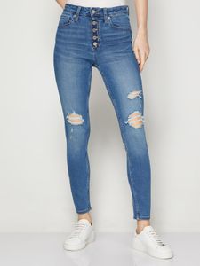 High Rise Universal Legging Jeans With Button Fly With Washwell&#153