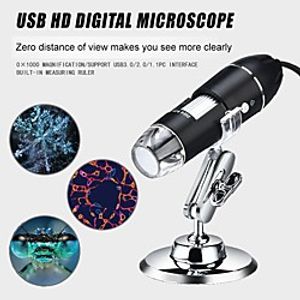 1600X Magnification Digital Microscope 3 in 1(USB-Micro USB-USB C) with 8-lights Handheld Electronical Microscope for PC Smartphone miniinthebox