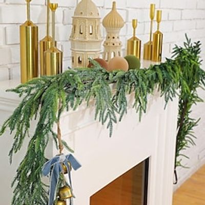 Christmas Garlands Norfolk Pine Garland Artificial Faux Greenery Garland for Holiday Indoor Mantle Decor 190CM/74.8inch miniinthebox