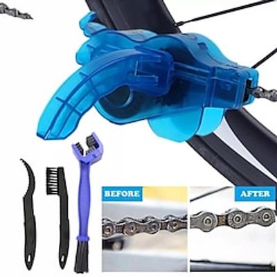 4pc1set Bicycle Chain Clean Brush, Blue Cleaner Bicycle Chains Gear Grunge Brush, Cleaner Bike Wash Tool, Bicycle Repair Tools, Garage Supplies Lightinthebox