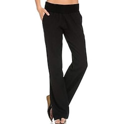 Women's Loungewear Bottom Nighty Pure Color Comfort Home Cotton Long Pant Pocket Spring Summer White Black Lightinthebox