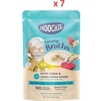 Moochie Creamy Broth With Tuna & Green-Lipped Mussel 40G Pouch (Pack Of 7)