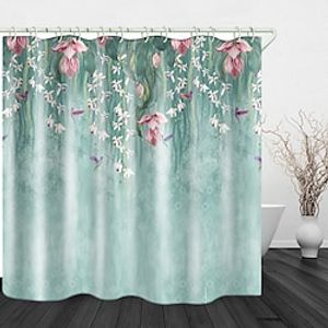 Fresh Flowers Print Waterproof Fabric Shower Curtain for Bathroom Home Decor Covered Bathtub Curtains Liner Includes with Hooks miniinthebox