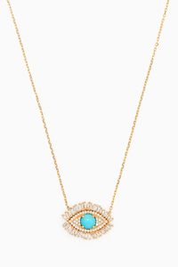 Evil Eye Turquoise & Diamond Necklace in 18kt Yellow Gold