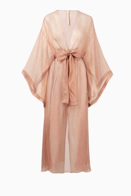 Belvedere Kimono Robe in Metallic Silk Mousseline