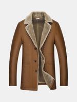 Fleece Warm Faux Leather Jacket