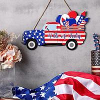 Independence Day Decor: American Flag Door Plaque for National Holidays, Wooden Hanging Decoration for Home and Car Lightinthebox