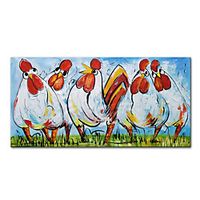Oil Painting Handmade Hand Painted Wall Art Mintura Chicken Brothers Animals Home Decoration Decor Rolled Canvas No Frame Unstretched Lightinthebox - thumbnail