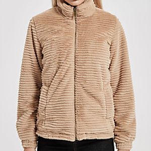 Women's Teddy Coat Daily Fall Winter Regular Coat Stand Collar Regular Fit Warm Casual Jacket Long Sleeve Solid Color Quilted Gray Khaki Black Lightinthebox