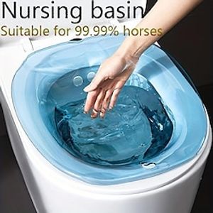 1pc, Sitz Bath, Sitz Bath For Hemorrhoids, Sitz Bath For Toilet Seat, Sitz Bath For Postpartum Care, Sits Bath Kit For Women, Wider Seating Area, Deeper Bowl miniinthebox