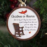 Chirstmas in Heaven Ornament, Custom Name Wooden Ornament Christmas Tree Decorations, Gifts Xmas Ornaments, Sympathy Remembrance Gifts for Loss of Loved Ones miniinthebox - thumbnail