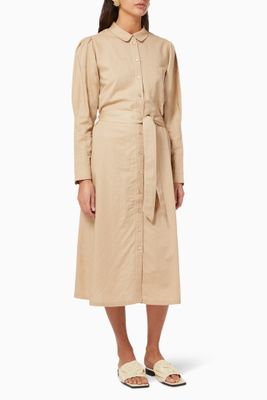 Linen Midi Shirt Dress Linen Midi Shirt Dress