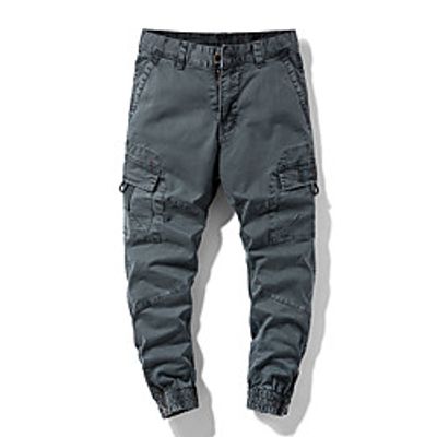 Men's Cargo Chino Cycling Breathable Outdoor Sports Casual Daily Pants Sweatpants Pants Solid Color Full Length Zipper Pocket Army Green Khaki Black Dark Gray Lightinthebox