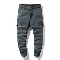 Men's Cargo Chino Cycling Breathable Outdoor Sports Casual Daily Pants Sweatpants Pants Solid Color Full Length Zipper Pocket Army Green Khaki Black Dark Gray Lightinthebox - thumbnail