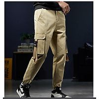Men's Cargo Pants Pants Solid Color ArmyGreen Black Khaki Lightinthebox - thumbnail