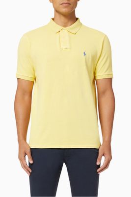 Custom Slim Fit Polo in Cotton Mesh Custom Slim Fit Polo in Cotton Mesh