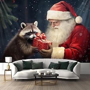 Christmas Santa Hanging Tapestry Wall Art Large Xmas Tapestry Mural Decor Photograph Backdrop Blanket Curtain Home Bedroom Living Room Decoration miniinthebox