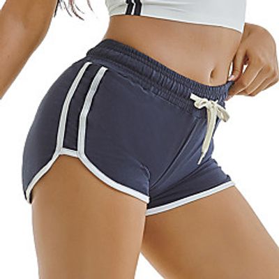 Women's Sporty Streetwear Comfort Leisure Sports Weekend Shorts Pants Stripe Short Split Elastic Drawstring Design Gray White Black Navy Blue Lightinthebox