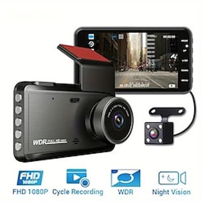 4 Inch Dash Cam Car DVR 24H HD 1080P Dash Camera Dual Lens Video Recorder 1080P Black Box Cycle Dashcam Mirror Driving Recorder miniinthebox