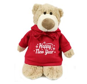 Caravaan Supersoft Cuddly Mascot Bear with Trendy Red Hoodie,. Happy Anniversary Size 28cm.PT7YEARR