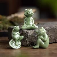 Ceramic Small Frog Ornaments Tea Table Tabletop Tea Pet Home Courtyard Garden Fish Tank Landscaping Decorations Lightinthebox