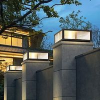 IP54 Outdoor Pillar Lights Fixtures Square Fence Column Post Lights for Courtyard Decoration Simple Pillar Lantern Pillar Lights Walkways, Garden Lightinthebox - thumbnail