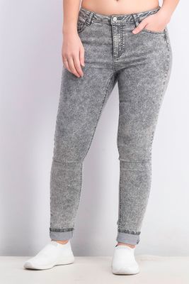 Womens High Waist Denim Jeans  Washed Charcoal