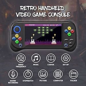 Portable Handheld Game Console Support TF Card Extension Retro Video Game Console Built-in 2600 Games 5-inch HD Screen miniinthebox