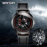 SANDA 360 Degrees Rotating Wheel Dial Men's Quartz Watches Men Fashion Business Racing car Wheel Wrist watches Relogio Masculino miniinthebox